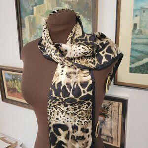 Adrienne Landau Python Print rectangular Scarf